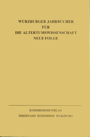 Würzburger Jahrbücher für die Altertumswissenschaft Band 39 - Cover